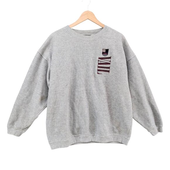 Vtg Cheyenne River Vail Sweatshirt Mens Grey Long Sleeve Embroidered Size XL - Picture 1 of 9